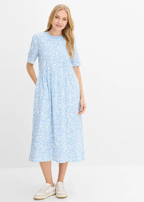 Abito di jersey svasato in cotone pesante, bonprix