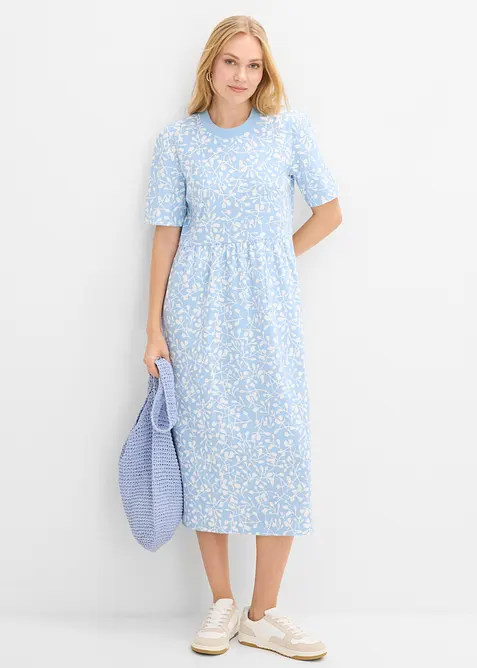 Abito di jersey svasato in cotone pesante, bonprix