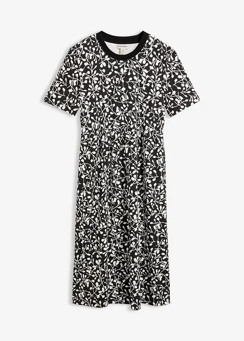 Abito di jersey svasato in cotone pesante, bonprix
