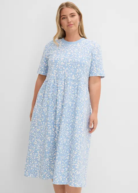 Abito di jersey svasato in cotone pesante, bonprix