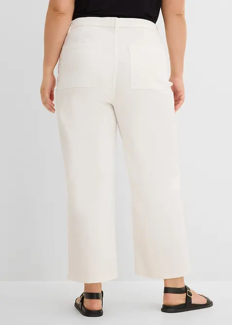Pantaloni in twill con pizzo sangallo, bonprix