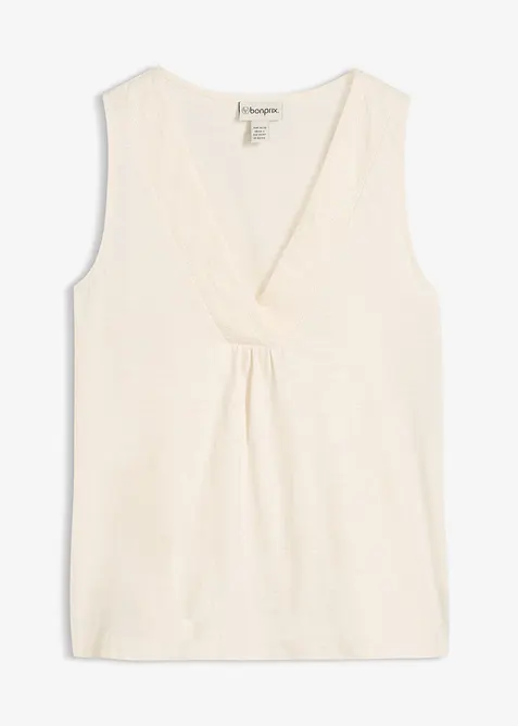Top in puro cotone con ricamo, bonprix