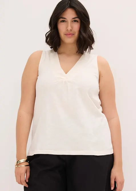 Top in puro cotone con ricamo, bonprix