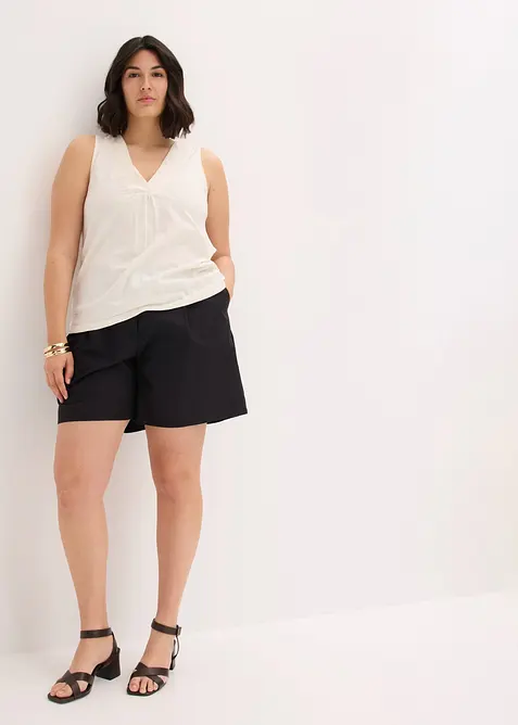 Top in puro cotone con ricamo, bonprix