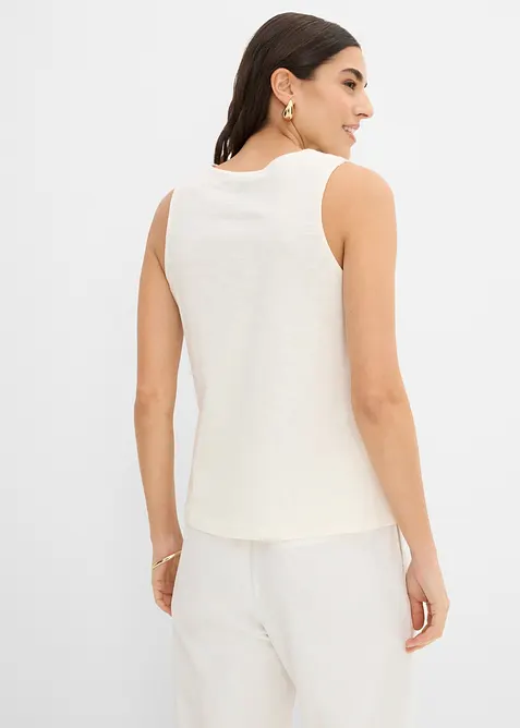 Top in puro cotone con ricamo, bonprix