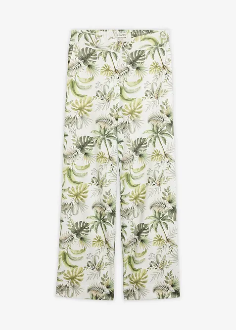 Pantaloni in misto lino fantasia, bonprix