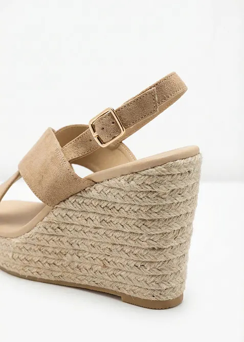 Sandali con zeppa effetto rafia, bonprix