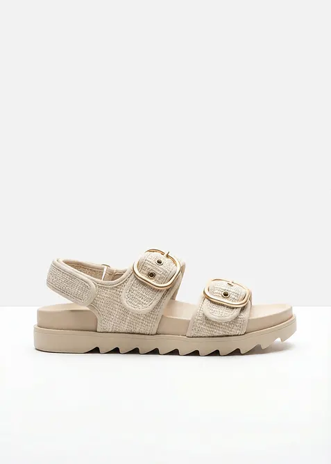 Sandali effetto boucl&eacute; con plateau, bonprix