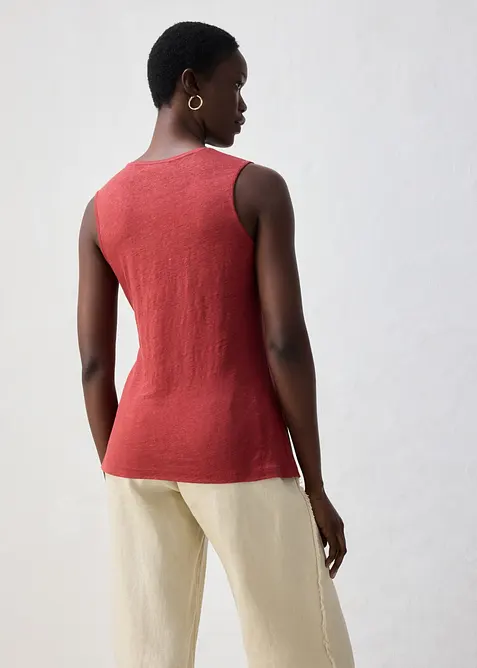 Maglia effetto incrociato in puro lino, bonprix