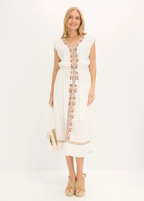 Abito midi boho chic in viscosa fluida, bonprix