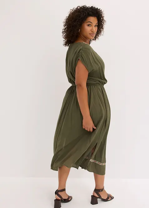 Abito midi boho chic in viscosa fluida, bonprix