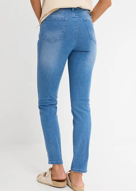 Jeans skinny cropped, vita alta, bonprix