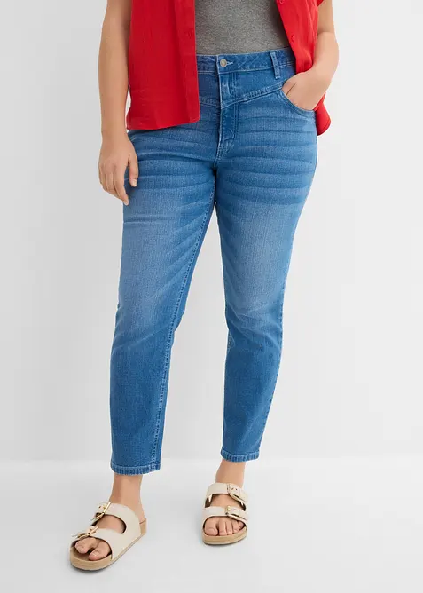 Jeans skinny cropped, vita alta, bonprix