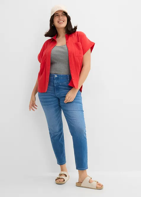 Jeans skinny cropped, vita alta, bonprix