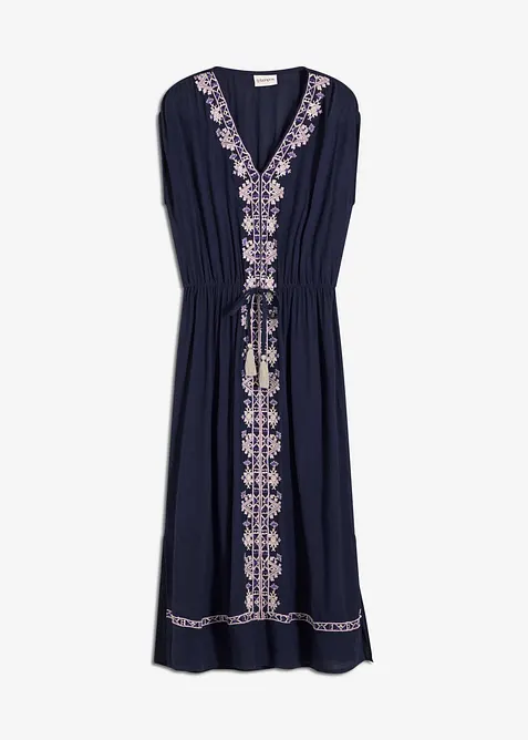 Abito midi boho chic in viscosa fluida, bonprix