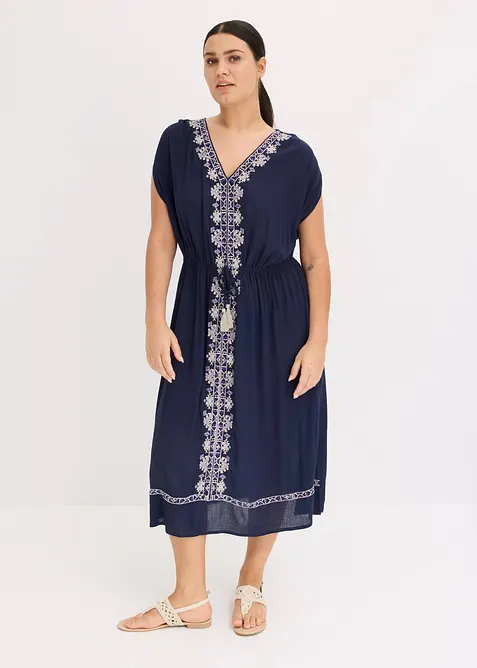 Abito midi boho chic in viscosa fluida, bonprix