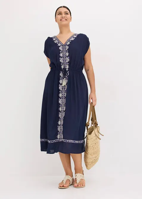 Abito midi boho chic in viscosa fluida, bonprix