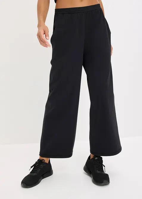 Pantaloni sportivi comodi con gambe larghe, ad asciugatura rapida, bonprix