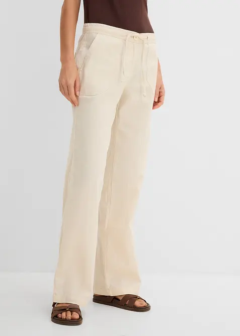 Pantaloni a palazzo in misto lino, bonprix