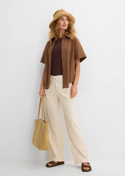 Pantaloni a palazzo in misto lino, bonprix