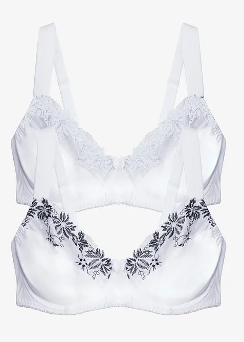 Reggiseno con ferretto e spalline imbottite (pacco da 2), bonprix