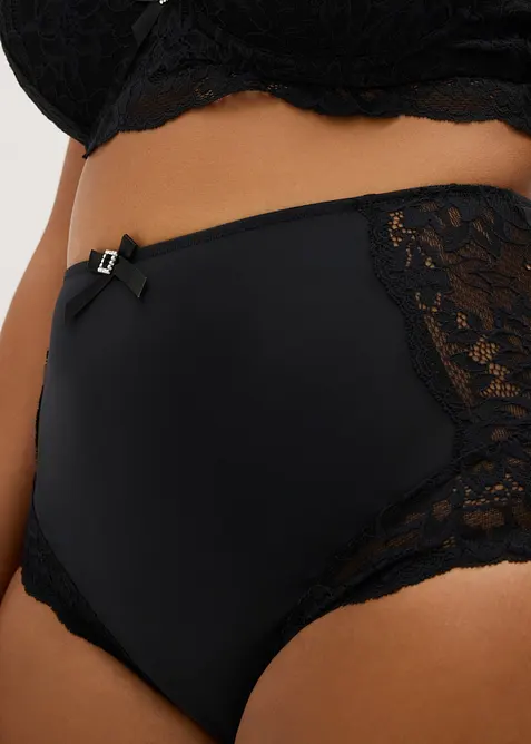 Slip a vita alta con pizzo, bonprix