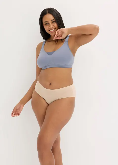 Reggiseno t-shirt senza ferretto con cotone (pacco da 2), bonprix