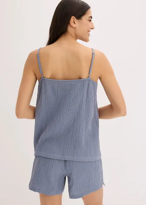 Pigiama estivo in morbida mussola con spalline sottili, bonprix