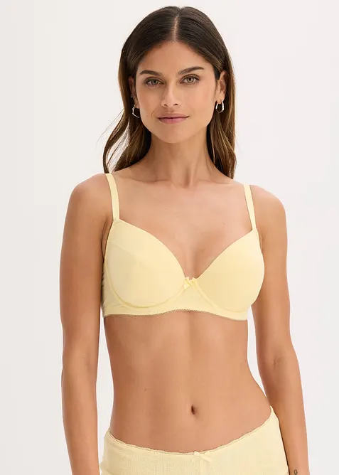 Reggiseno push-up con ferretto e cotone biologico (pacco da 2), bonprix
