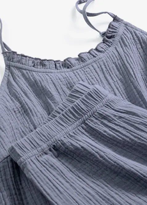 Pigiama estivo in morbida mussola con spalline sottili, bonprix