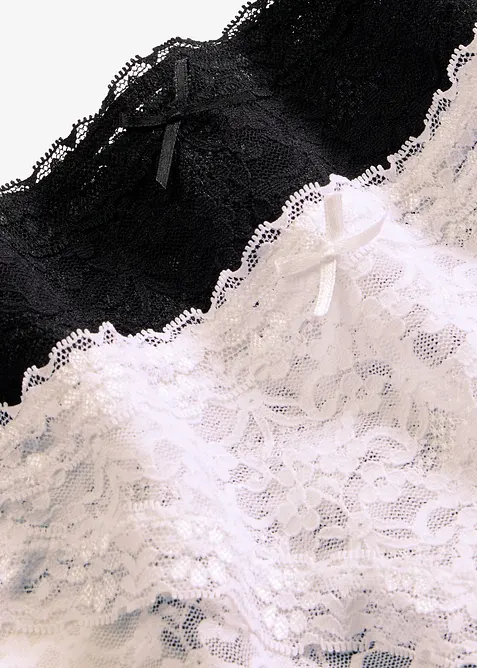 Mini slip con pizzo morbido (pacco da 2), bonprix