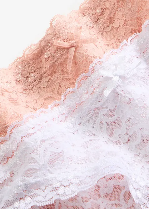 Mini slip con pizzo morbido (pacco da 2), bonprix