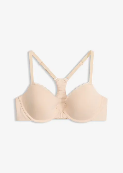 Reggiseno con coppe preformate, ferretto, chiusura frontale e cotone, bonprix