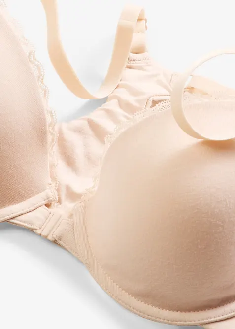 Reggiseno con coppe preformate, ferretto, chiusura frontale e cotone, bonprix