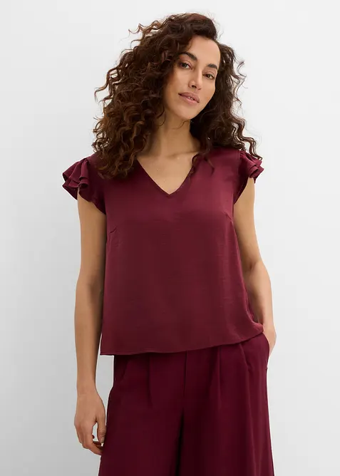Blusa con volant, bonprix