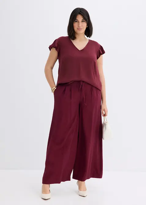 Pantaloni con elastico in vita in misto viscosa, bonprix
