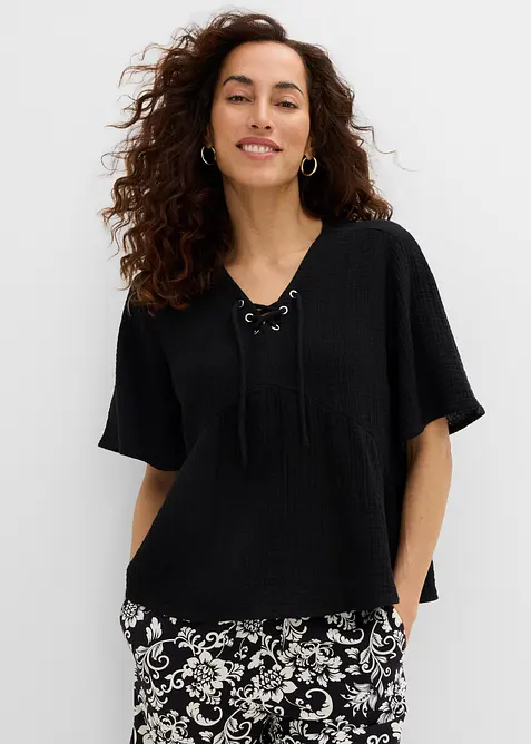 Blusa in mussola vaporosa, bonprix