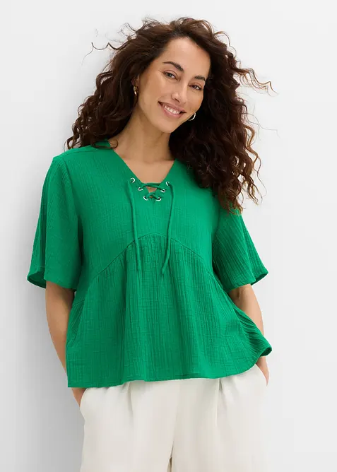 Blusa in mussola vaporosa, bonprix
