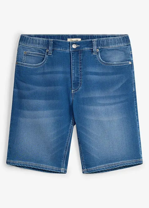 Bermuda di jeans in felpa con elastico in vita, regular fit, bonprix