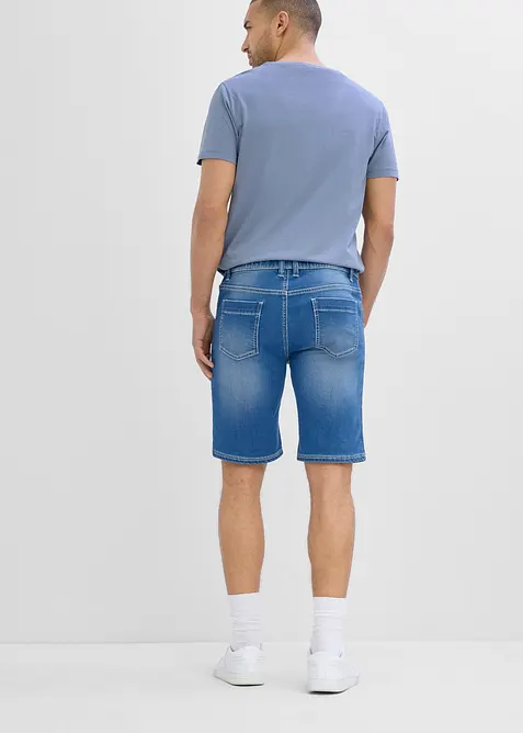 Bermuda di jeans in felpa con elastico in vita, regular fit, bonprix