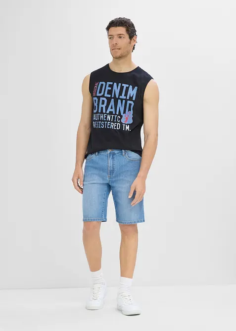 Bermuda in jeans leggeri con elastico in vita, regular fit (pacco da 2), bonprix