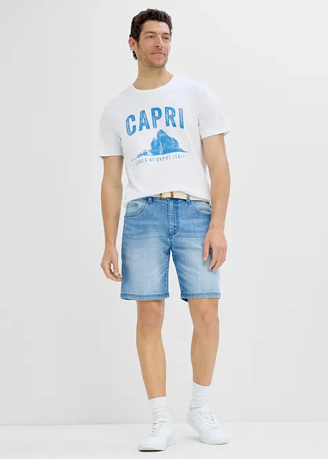 Shorts di jeans leggeri con elastico in vita, relaxed fit, bonprix
