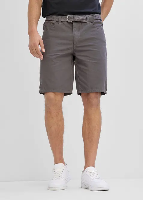 Bermuda elasticizzati con elastico in vita e cintura, regular fit, bonprix
