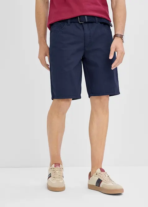 Bermuda elasticizzati con elastico in vita e cintura, regular fit, bonprix