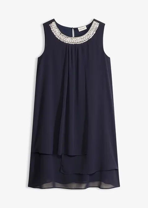 Abito in chiffon con applicazione di strass, bonprix