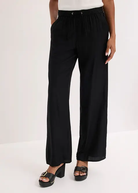 Pantaloni a palazzo in viscosa fluida, bonprix