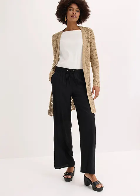 Pantaloni a palazzo in viscosa fluida, bonprix