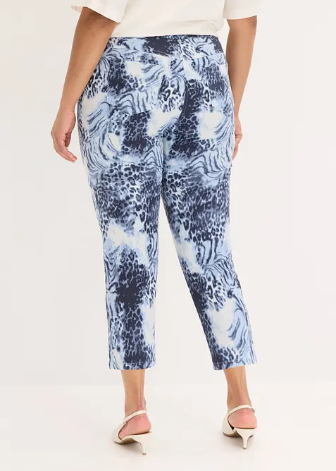 Pantaloni cropped elasticizzati a fantasia, bonprix
