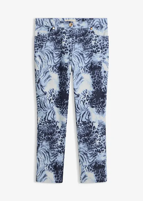 Pantaloni cropped elasticizzati a fantasia, bonprix