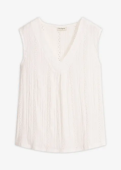 Top con ricami traforati, bonprix